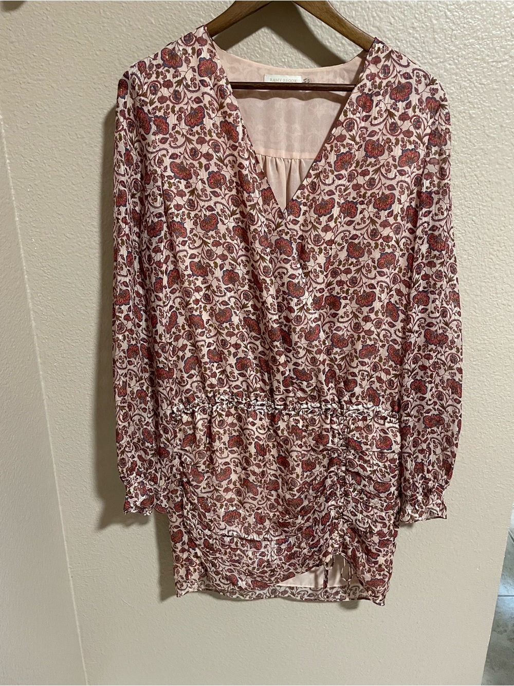 Ramy Brook Pink Floral V-Neck silk dress